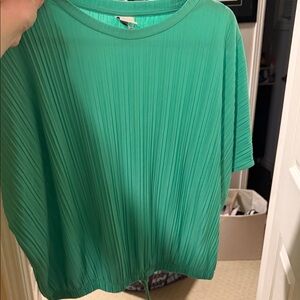a new day Vibrant Green Pleated Blouse